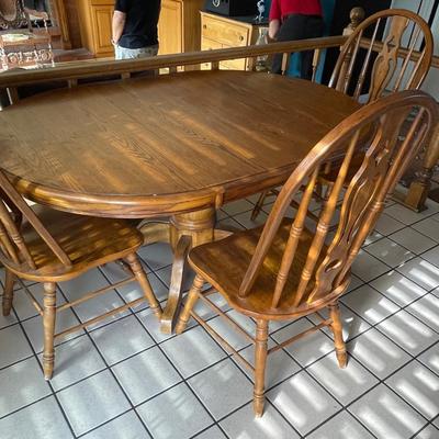 Oak Oval Dining Table and 3 Chairs