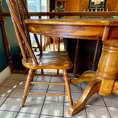 Oak Oval Dining Table and 3 Chairs