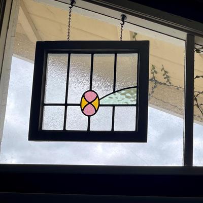 Small Framed Antique Stained Glass Panel