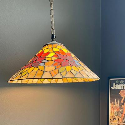 Victorian Tiffany Style Pendant Light Stained Glass Chandelier
