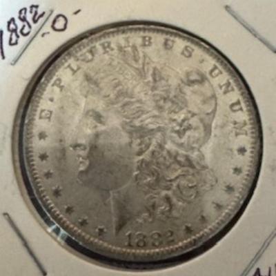 1882 O Morgan Silver Dollars