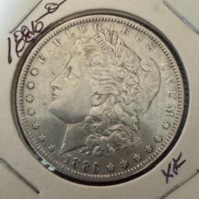 1886 O Morgan Silver Dollars