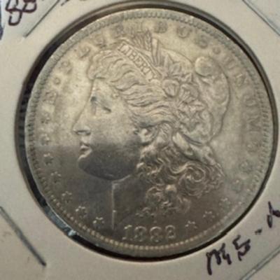1882 O Morgan Silver Dollars