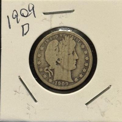 1909 D Barber Quarter