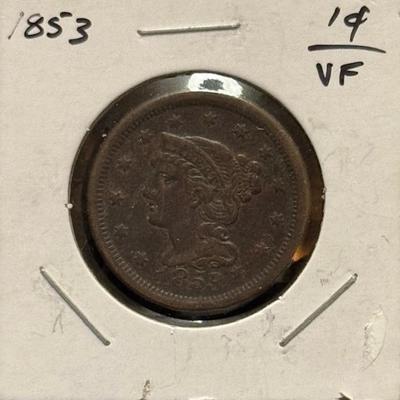 1853 Coronet Head Cent