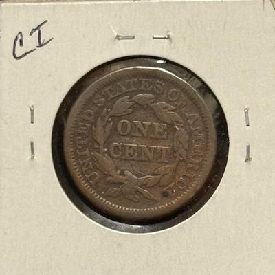 1845 Coronet Head Cent