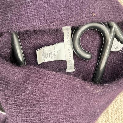 Lot 158 Black sweater (M), purple sweater (L) black blazer (L)