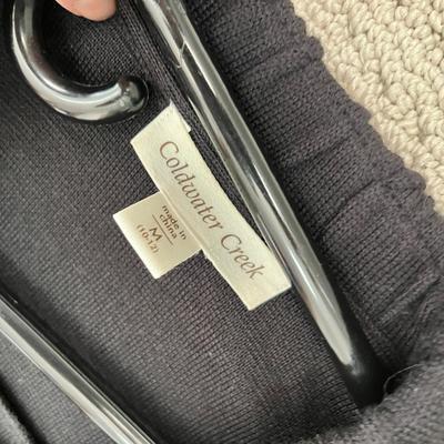 Lot 158 Black sweater (M), purple sweater (L) black blazer (L)