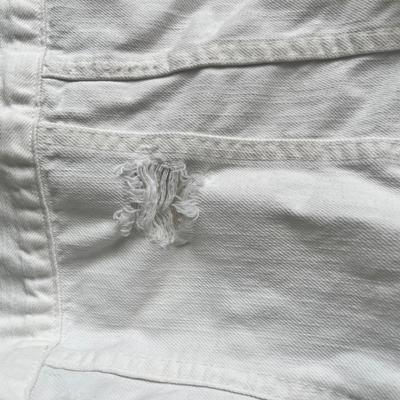 Lot 160 white denim jackets, white sweater, white sheer shirt (1M, 2L, 1XL)