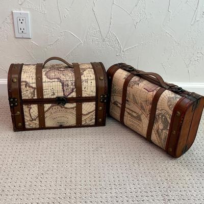 Lot 164 2 small globe suitcases