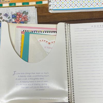 Lot of Greeting Card Planner Books with cards inside.