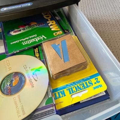 Lot 187 2 plastic storage drawer boxes of various paper types and weights
