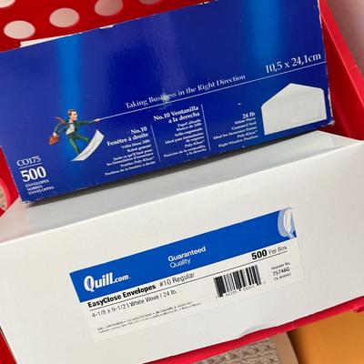 Lot 198 plastic milk crate of large envelopes, mailing envelopes and check envelopes