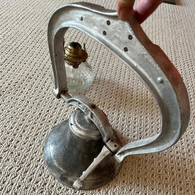 Lot 203 kerosene lamp and silver dinner bell