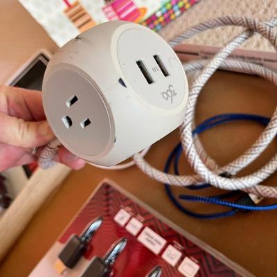 Lot 207 HDMI cords, photo albums, birthday gift bag