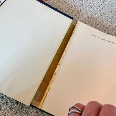 Lot 208 Moon globe on wooden stand, Universe books