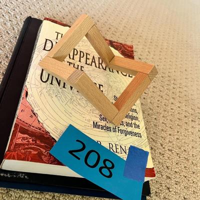 Lot 208 Moon globe on wooden stand, Universe books