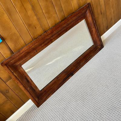 Lot 210 Antique Mirror - burled walnut hardwood frame (heavy)