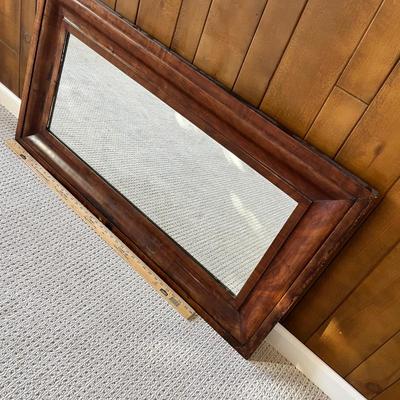 Lot 210 Antique Mirror - burled walnut hardwood frame (heavy)