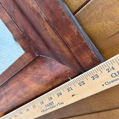 Lot 210 Antique Mirror - burled walnut hardwood frame (heavy)