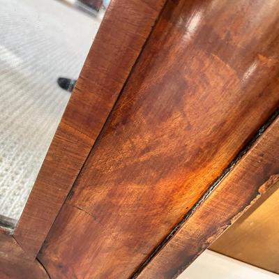 Lot 210 Antique Mirror - burled walnut hardwood frame (heavy)