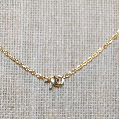 Clear Stones Array Gold Bowtie PENDANT (½" x ½") on a Gold Tone Necklace Chain 16" L
