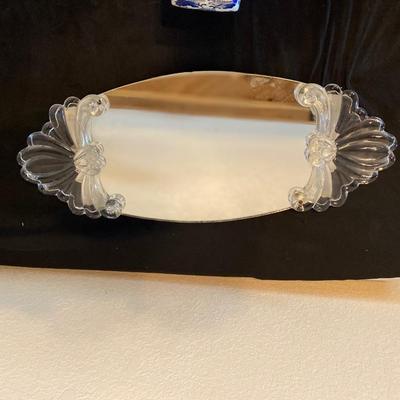 DRESSER SET MIRROR AND PERFUME BOTTLE PLUS GINGER JAR