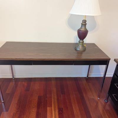 Industrial Metal Desk Table & Rolling Chair