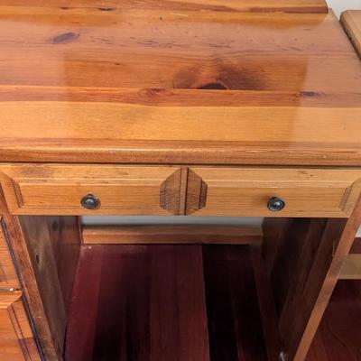 Vintage Pine Computer/Office Desk Approx 41" x 19" x 31"