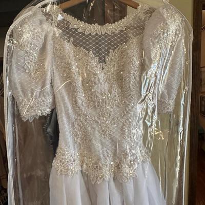 Vintage Wedding Dress with Gloves & Garter