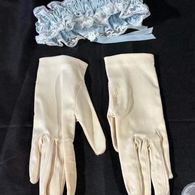 Vintage Wedding Dress with Gloves & Garter