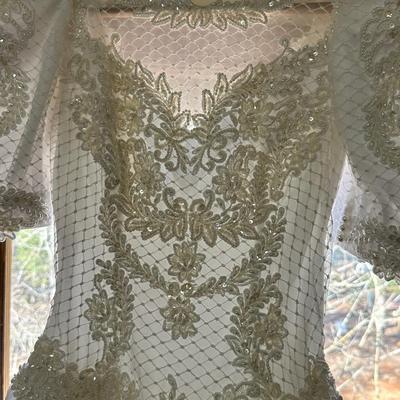 Vintage Wedding Dress with Gloves & Garter