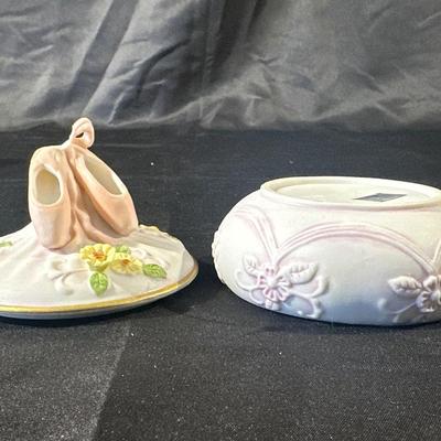 Vintage Floral & Ballerina Figurines and Trinket Dishes