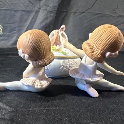 Vintage Floral & Ballerina Figurines and Trinket Dishes