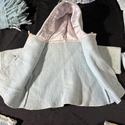 Baby Blues! Lot of Vintage & Antique Baby Clothing including a Baby Blanket & Woolen Bunting