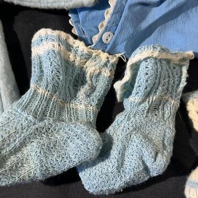 Baby Blues! Lot of Vintage & Antique Baby Clothing including a Baby Blanket & Woolen Bunting