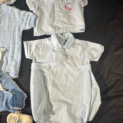 Baby Blues! Lot of Vintage & Antique Baby Clothing including a Baby Blanket & Woolen Bunting