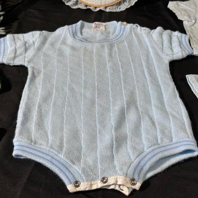 Baby Blues! Lot of Vintage & Antique Baby Clothing including a Baby Blanket & Woolen Bunting