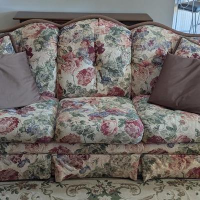 Upholstered Floral Couch
