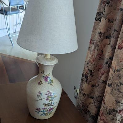 Porcelain Bird & Flowers Table Lamp