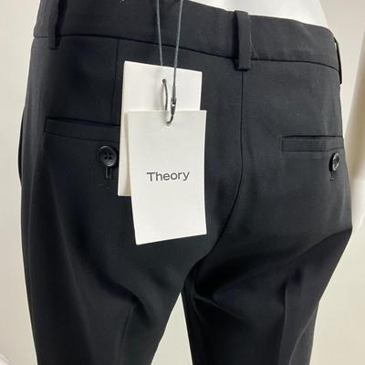 579 New with Tag THEORY Wool Black Sevona Pants Size 2