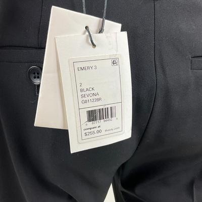 579 New with Tag THEORY Wool Black Sevona Pants Size 2