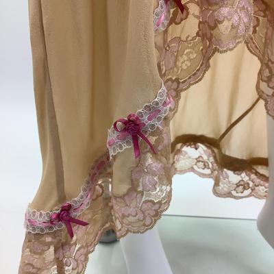 582 Victoria's Secret Silk Nude Beige & Pink Slip Dress
