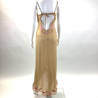 582 Victoria's Secret Silk Nude Beige & Pink Slip Dress