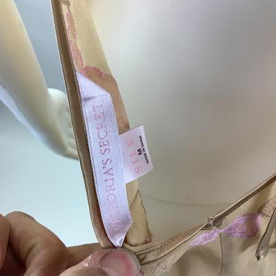 582 Victoria's Secret Silk Nude Beige & Pink Slip Dress