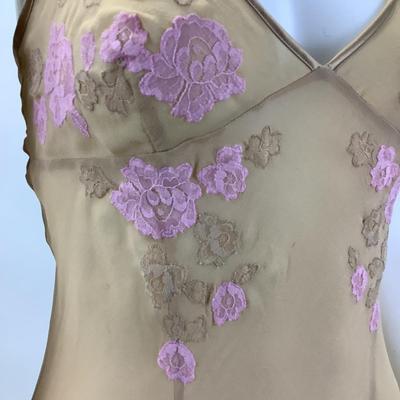 582 Victoria's Secret Silk Nude Beige & Pink Slip Dress