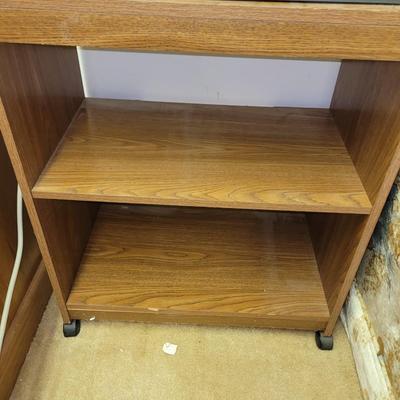 Rotary cutter and storage cabinet on wheels