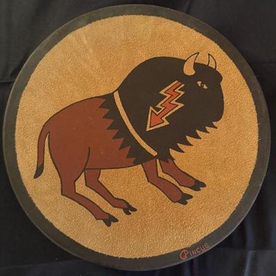 Zuni Buffalo Santa Fe, NM Gary Pincus Wall Plaque - Oct. 1983