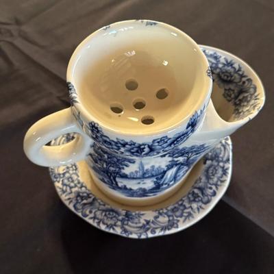 Blue & White Porcelain Wash Bowl & Pitcher