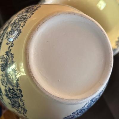 Blue & White Porcelain Wash Bowl & Pitcher